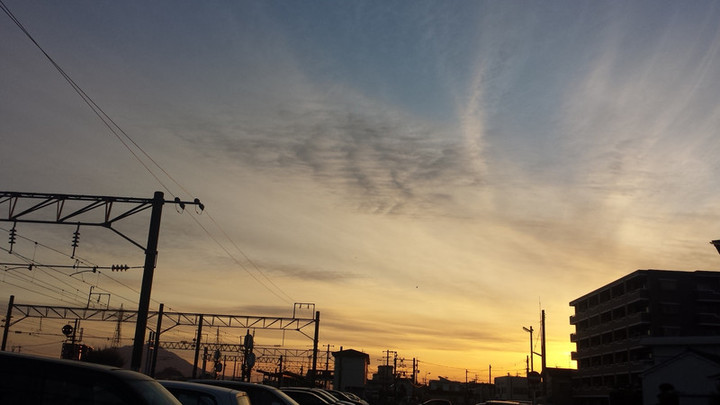 17日の夕日