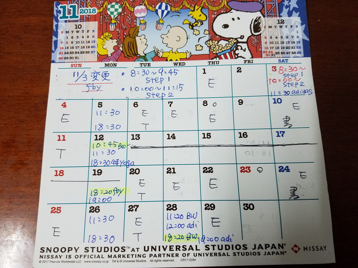 11月スケジュール