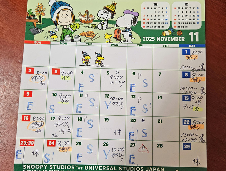 11月スケジュール